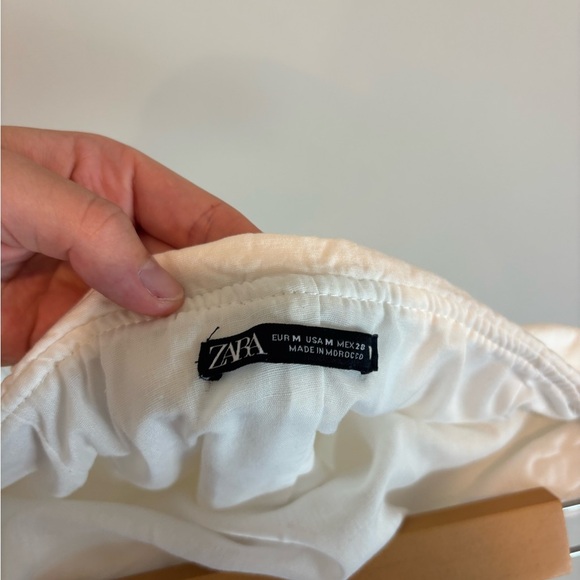 Zara White Women's linen blend dress - Picture 5 of 6